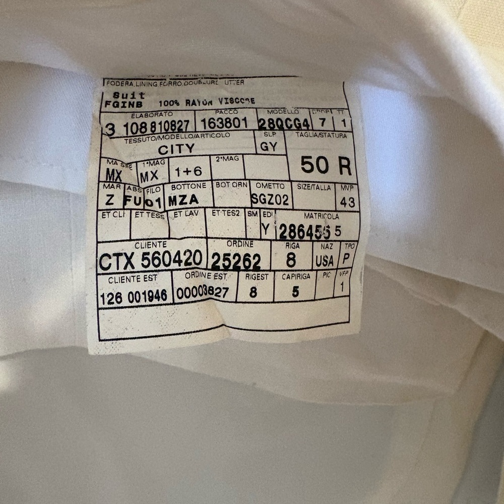 Zegna cream linen suit size 50R European (40R US) great used condition - Picture 5 of 5